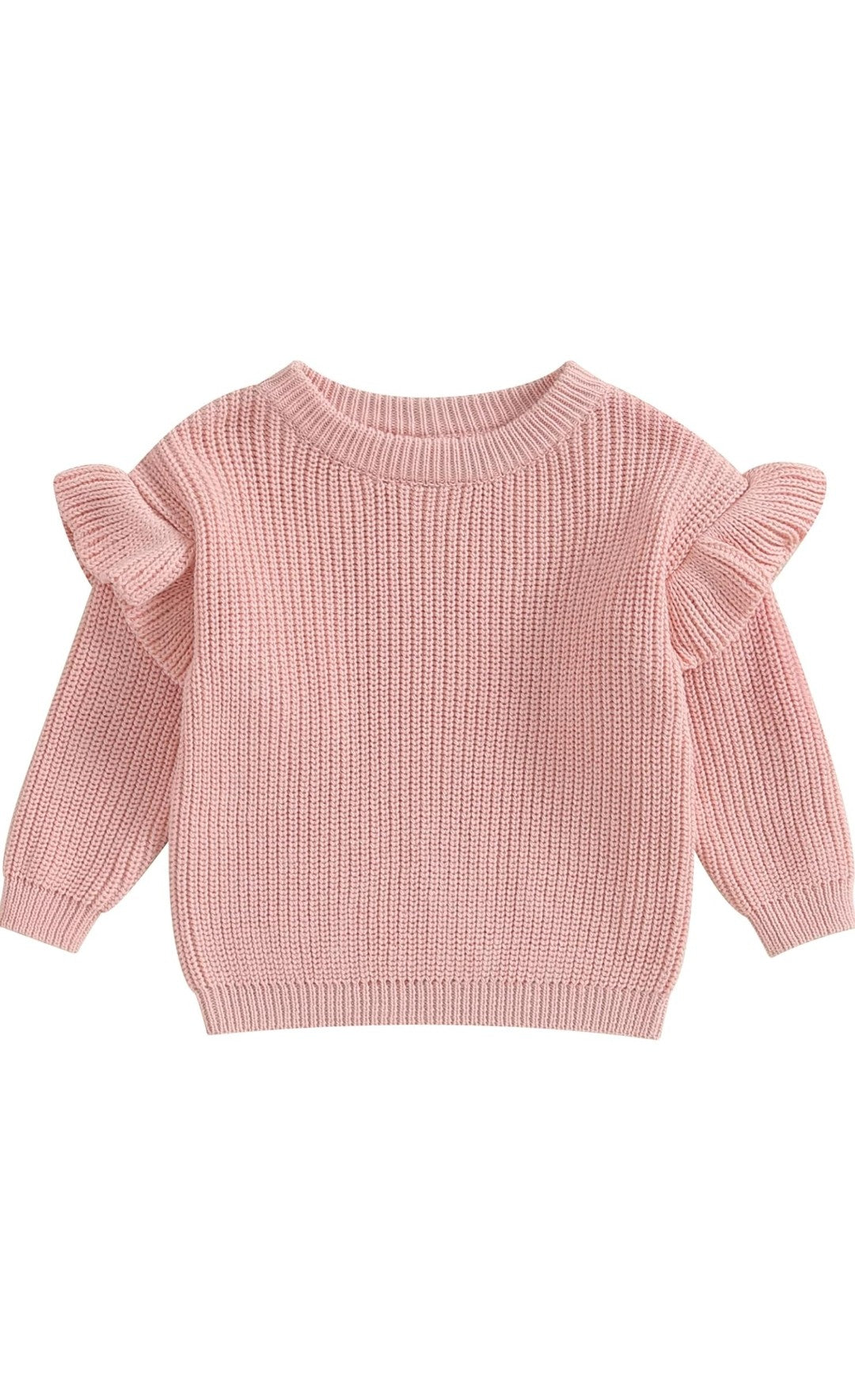 Name sweater- dusty pink ruffle sleeve