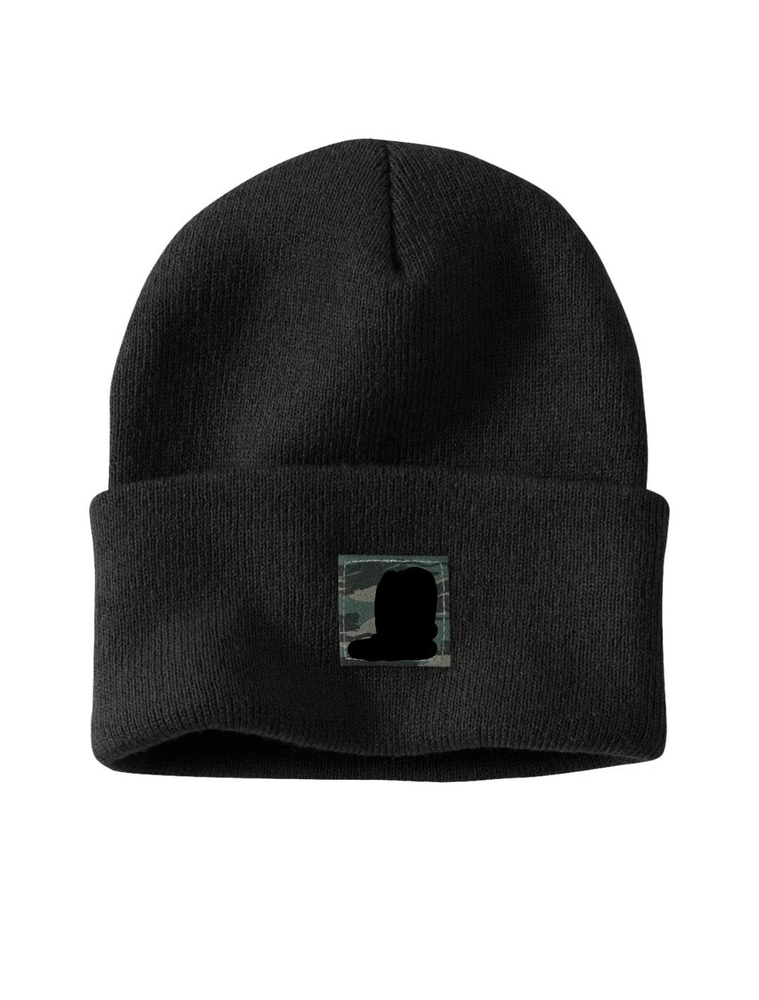 Black camo antler beanie