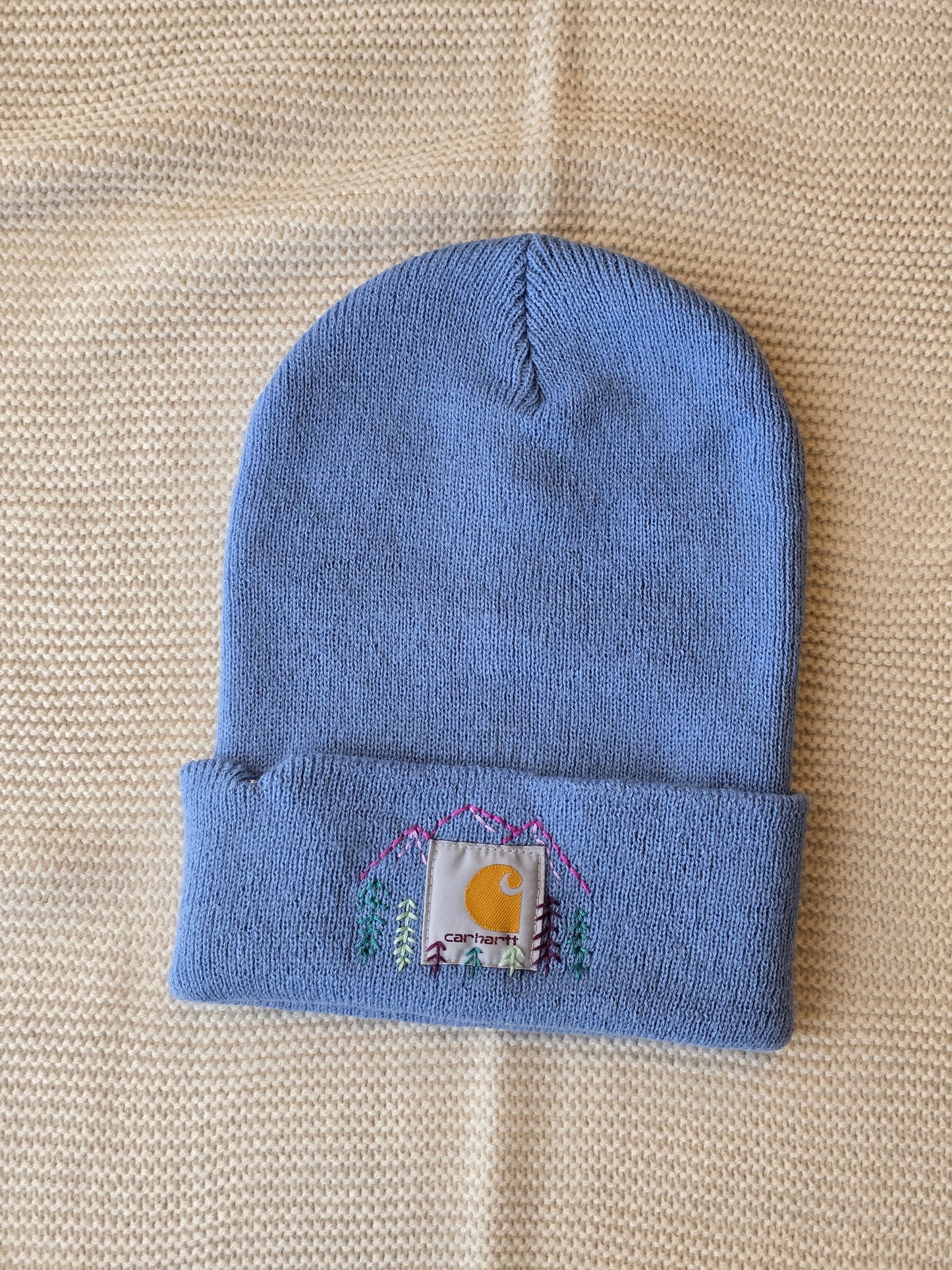 Colorful mountain beanie