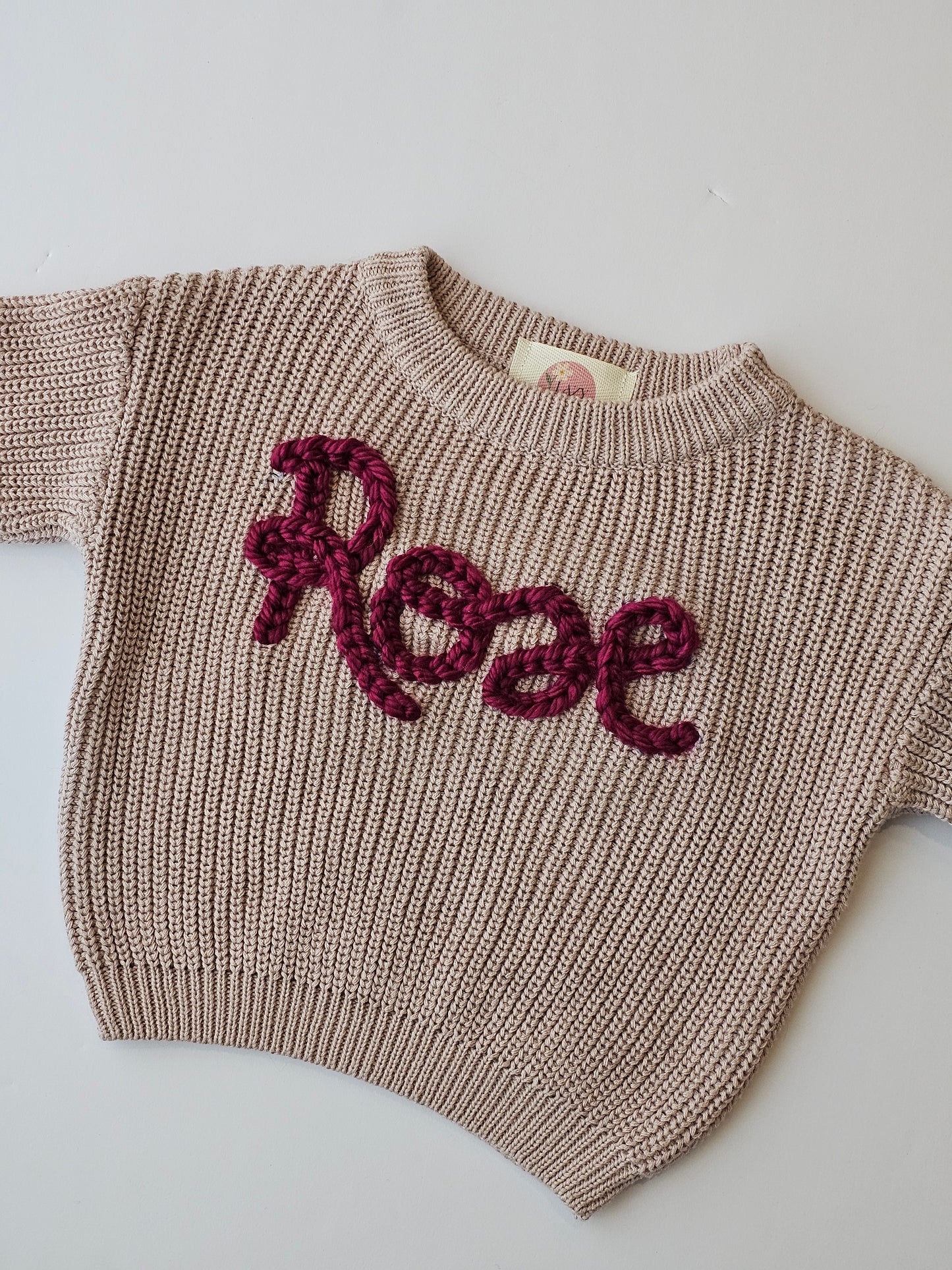 Name sweater- mauve