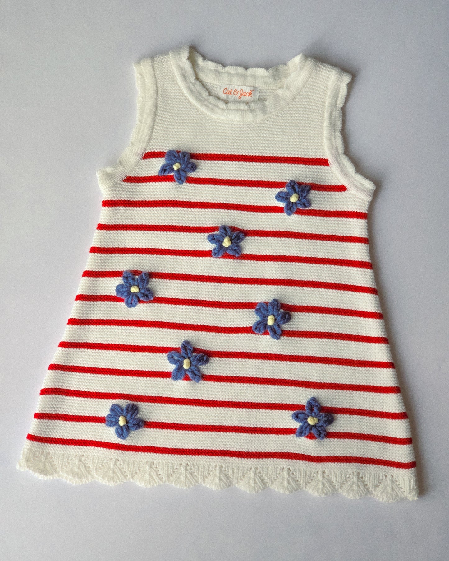 Red, white, and blue toddler dress