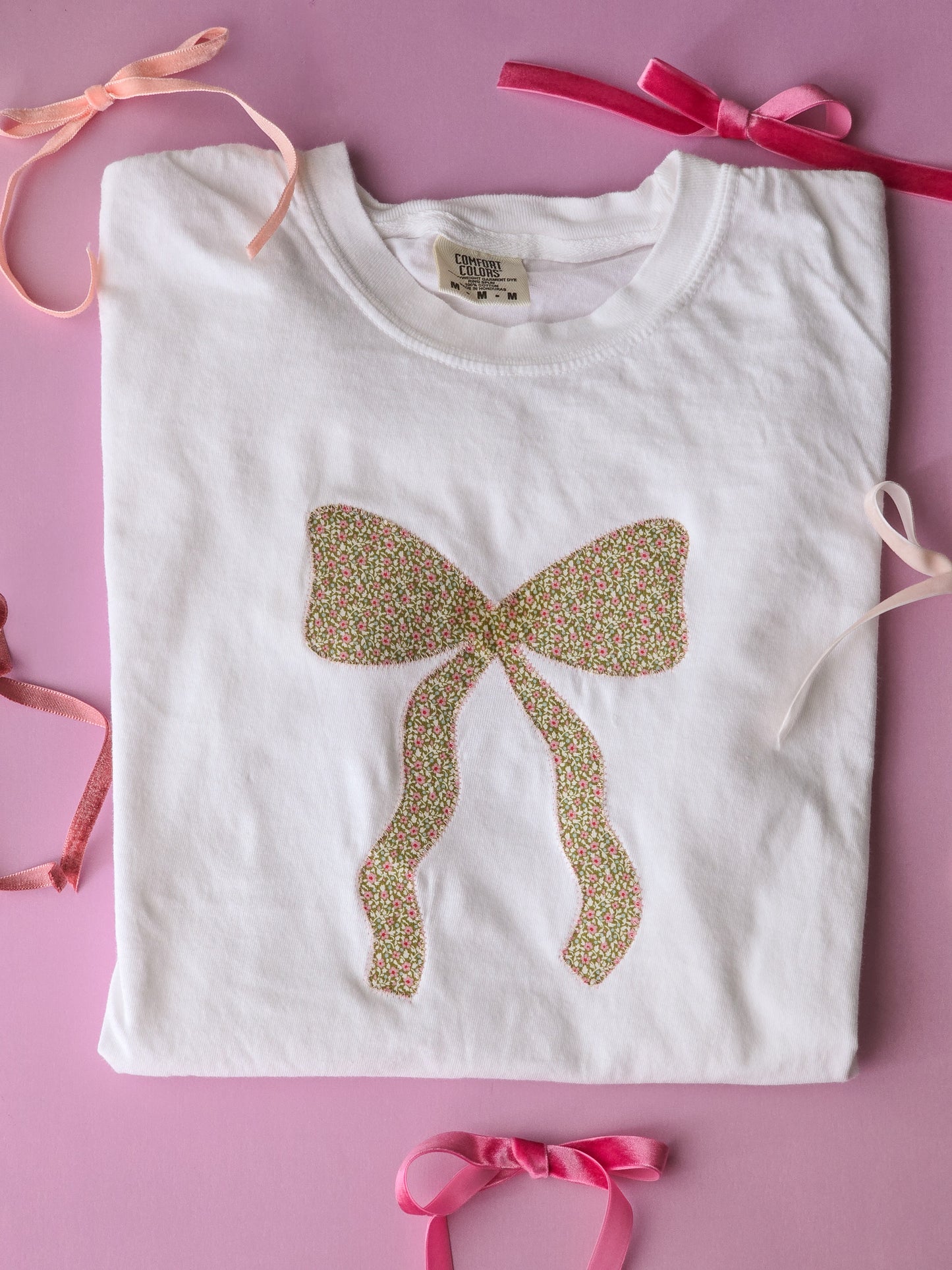 Floral bow tee