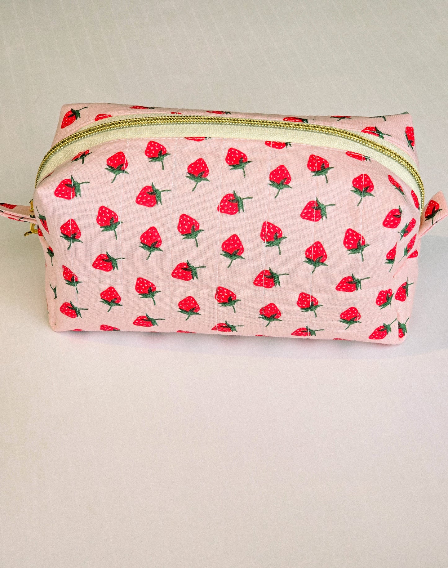 Boxy quilted makeup bag