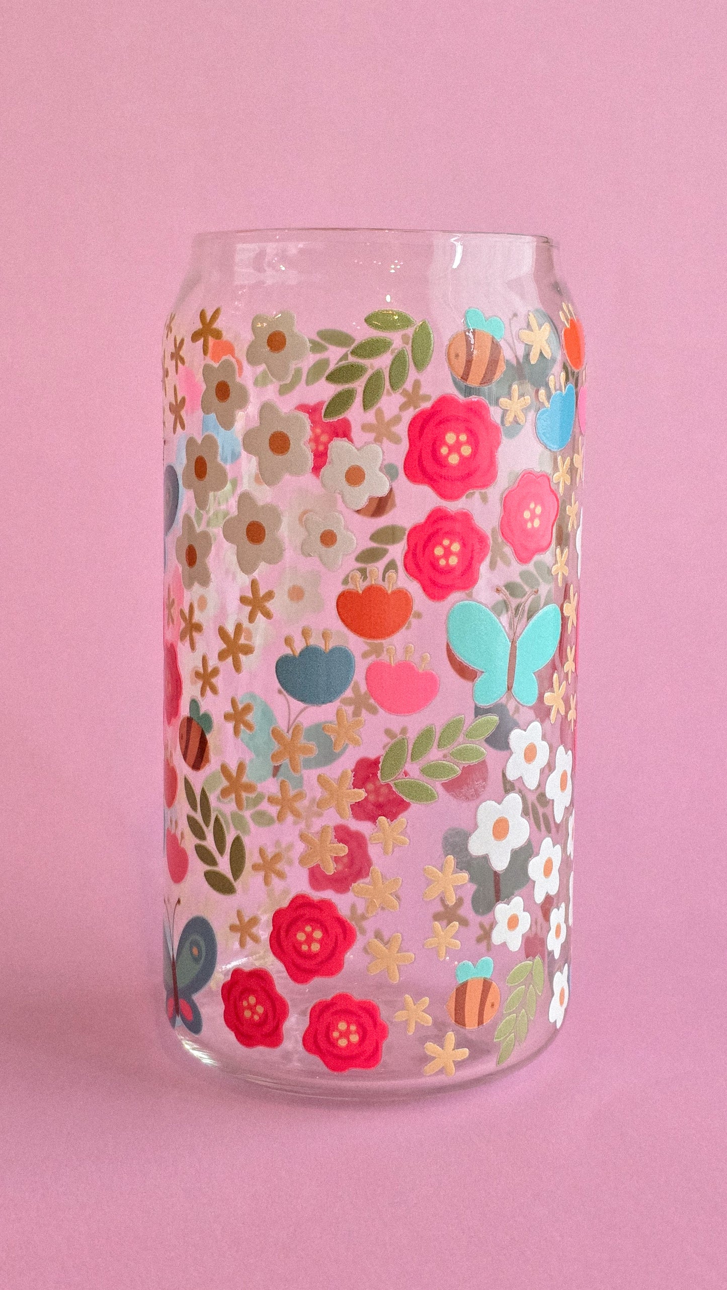 Spring garden glass cup