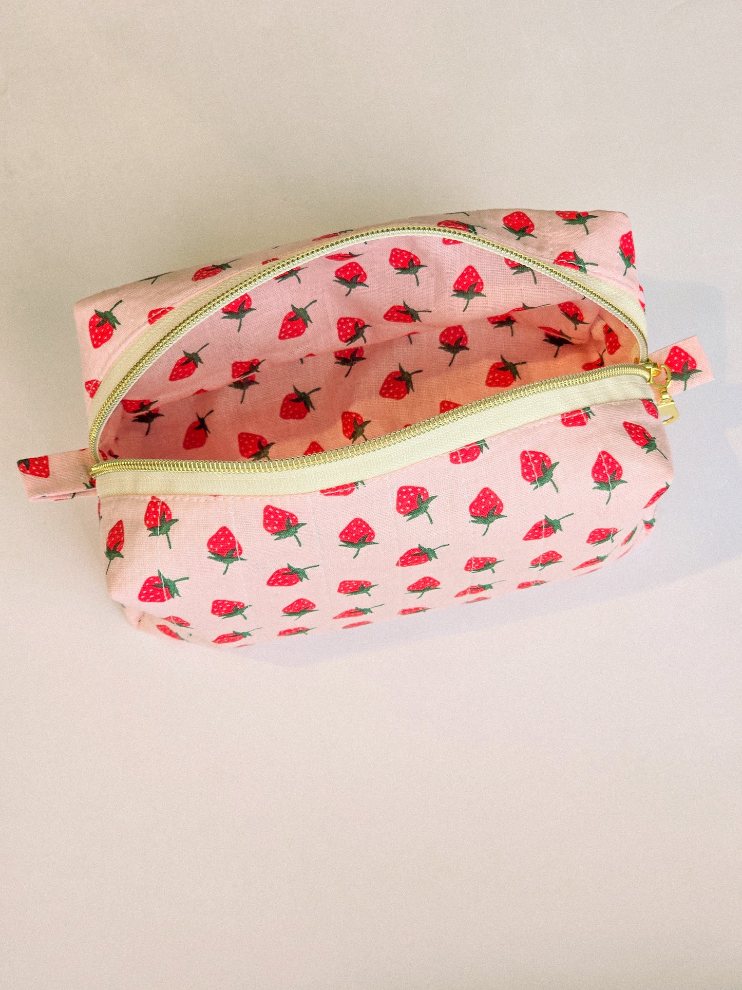 Boxy quilted makeup bag