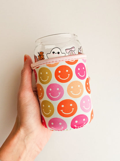 Happy face drink sleeve