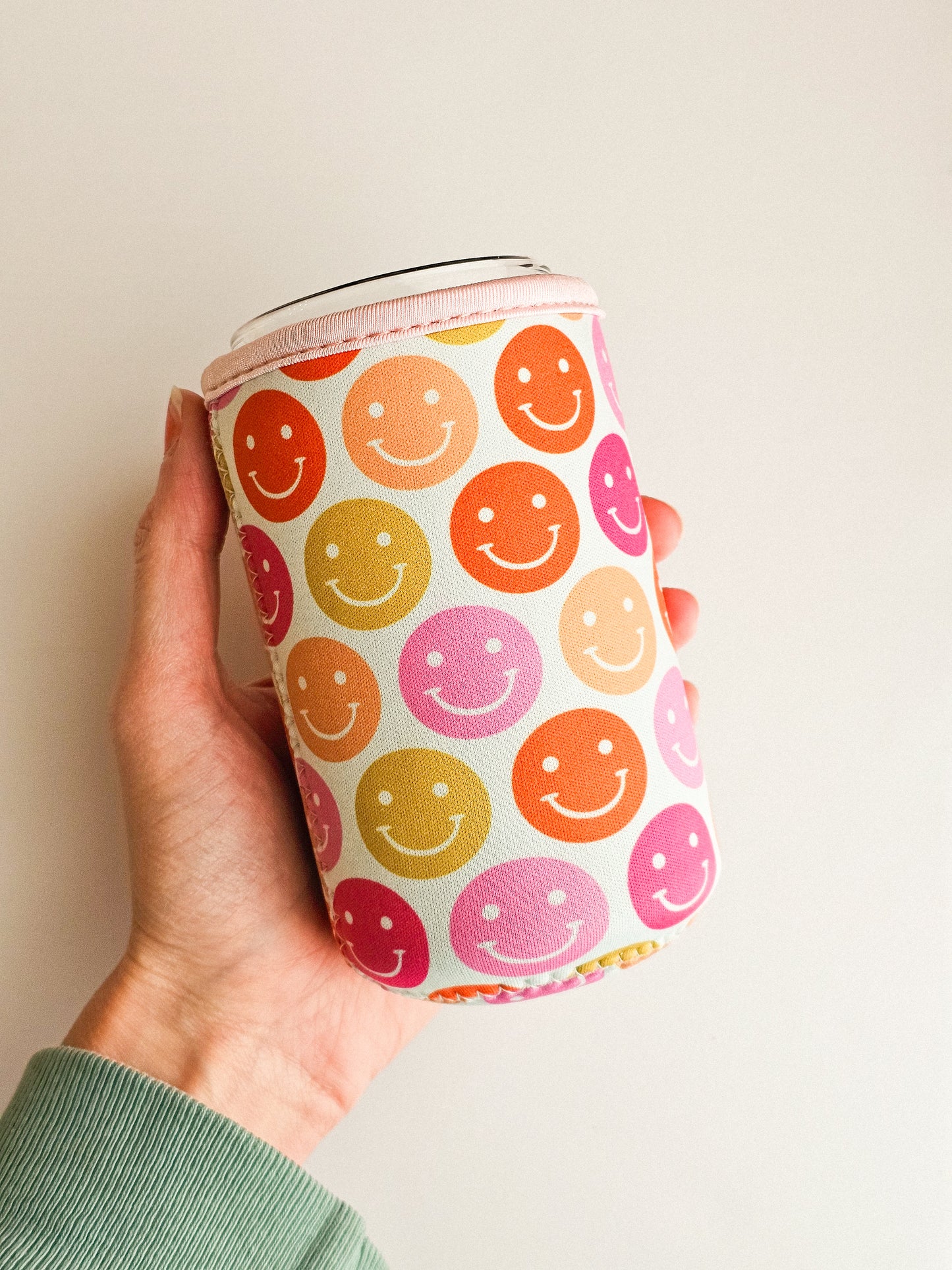 Happy face drink sleeve