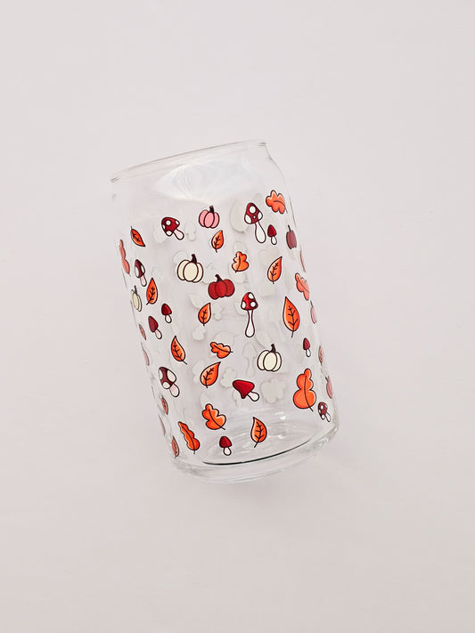 Fall vibes glass cup