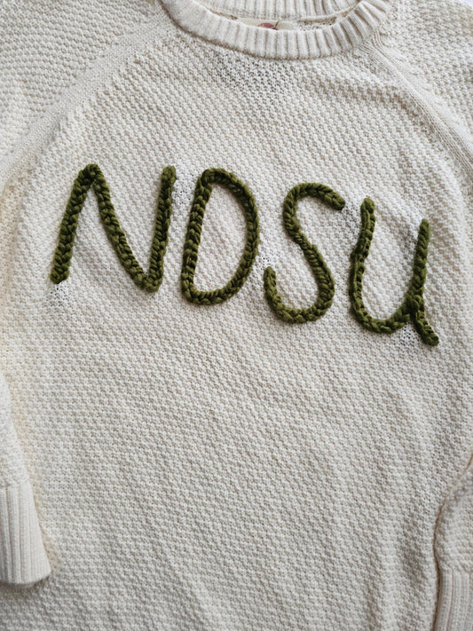 N D S U sweater, bison sweater