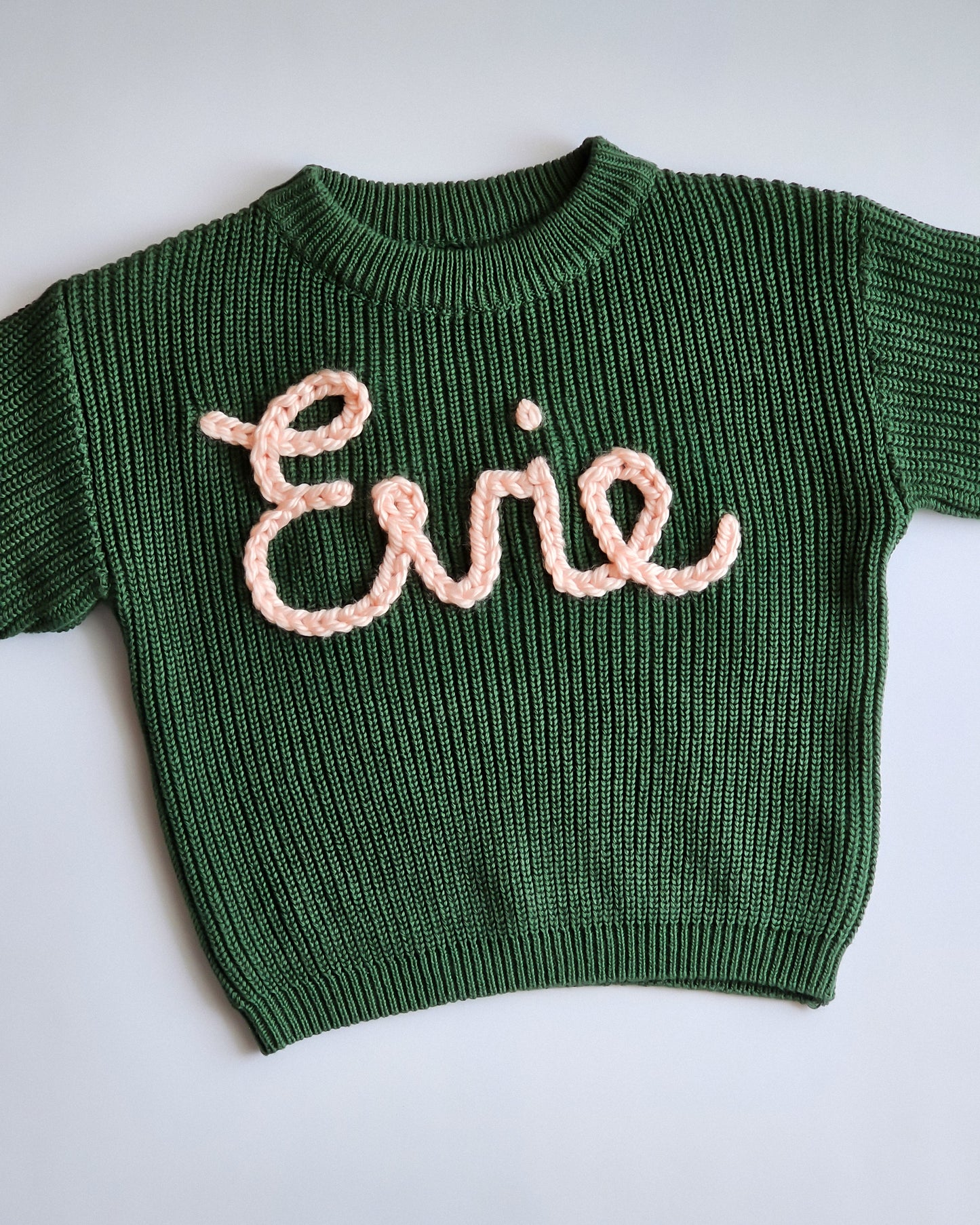 Big kid custom Sweater-forest green