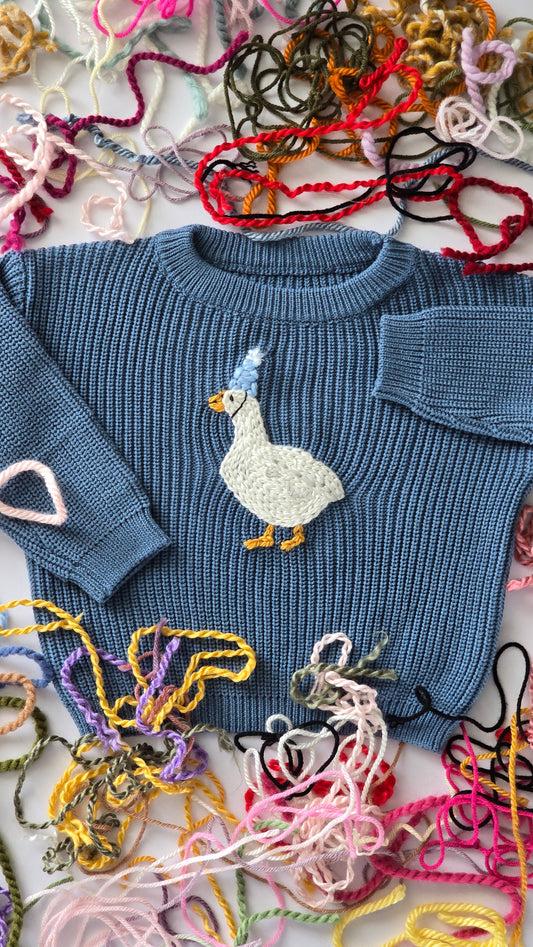 Silly goose birthday sweater