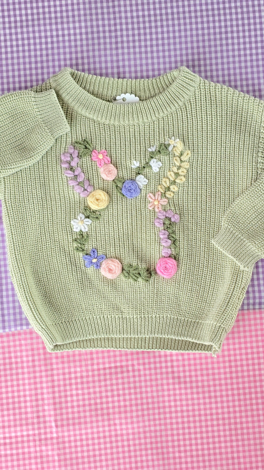 Floral bunny sweater