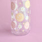 Happy face + flowers acrylic cup
